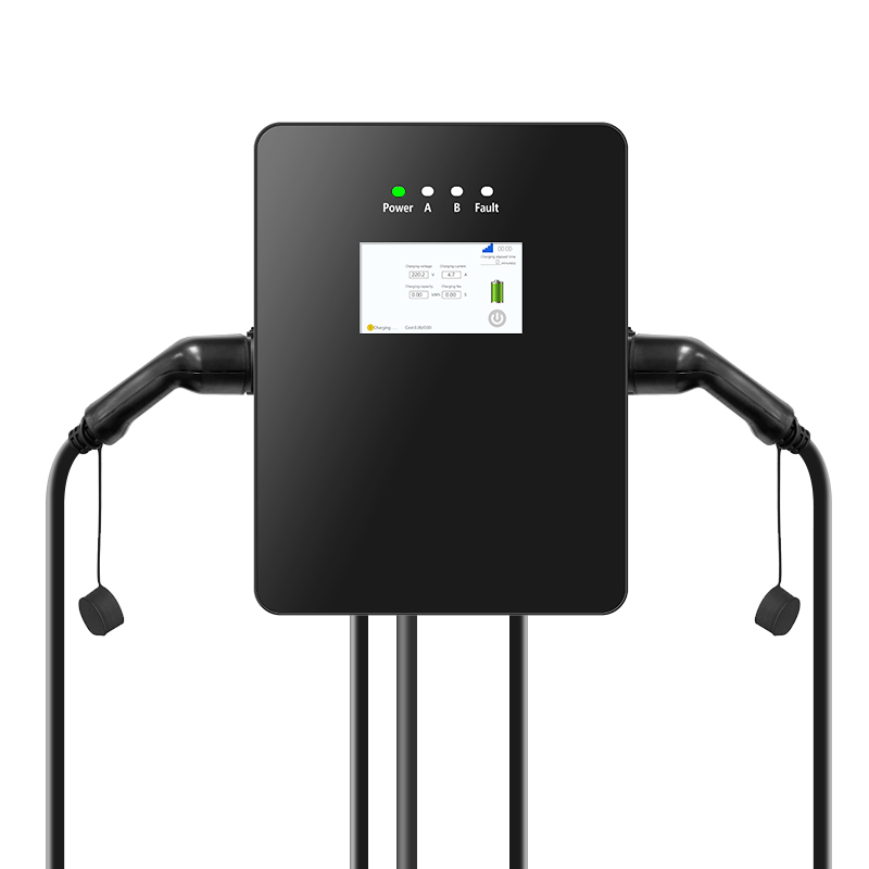 Новое поступление 2*7KW/2*11KW/2*22KW зарядное устройство для электромобилей, зарядная станция для электромобилей с двойными вилками